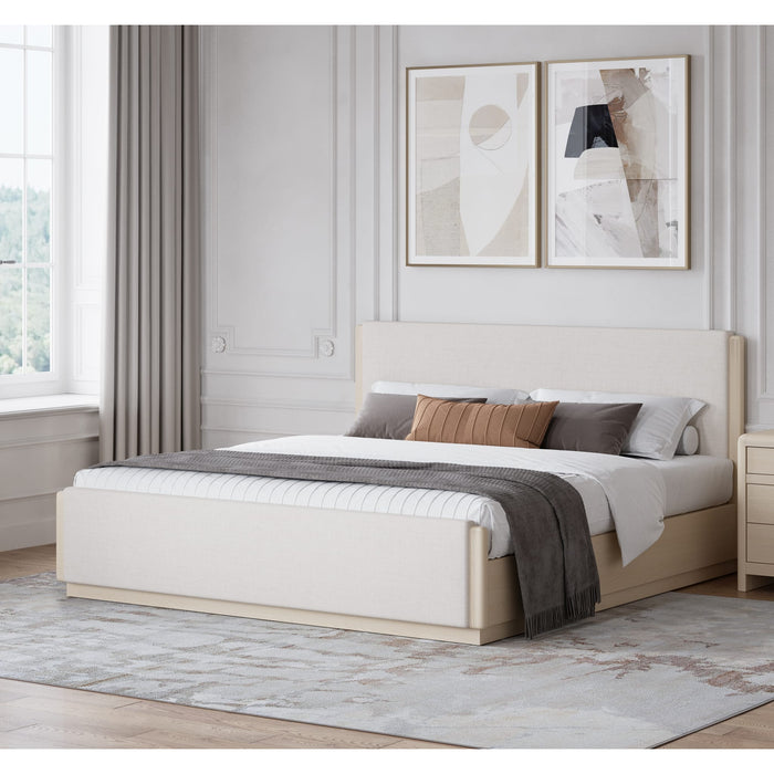 Modus Furniture Wallen Upholstered Bed in White Sand  TDXXH  Image 1