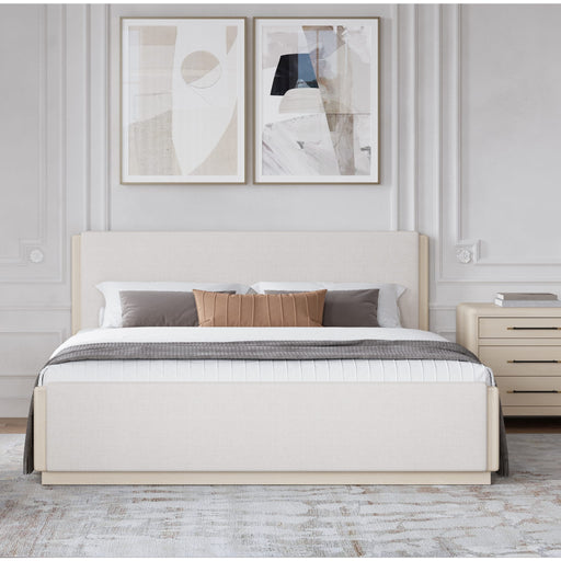 Modus Furniture Wallen Upholstered Bed in White Sand  TDXXH  Main Image