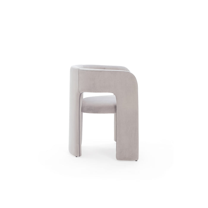 Modus Winston Fully Upholstered Arm Chair in Ash Grey Velvet Image 2