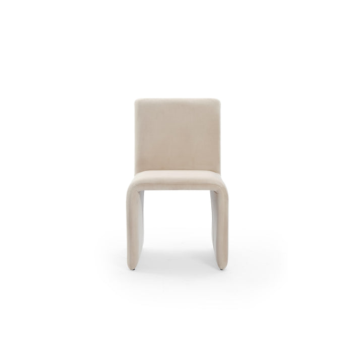 Modus Winston Fully Upholstered Side chair in Sand Velvet Image 1
