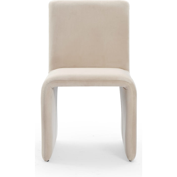 Modus Furniture Winston Fully Upholstered Side chair in Sand Velvet 655450410215 FMBF64A Image 1