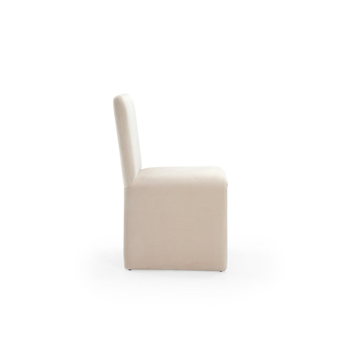 Modus Winston Fully Upholstered Side chair in Sand Velvet Image 3