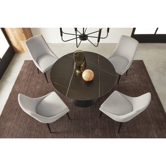 Modus Furniture Winston Stone Top Metal Base Round Dining Table in Black 655450330926 FMBF60 Image 2