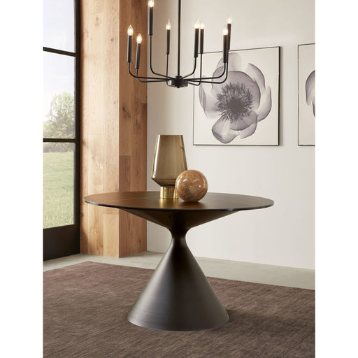 Modus Furniture Winston Stone Top Metal Base Round Dining Table in Black 655450330926 FMBF60 Main Image