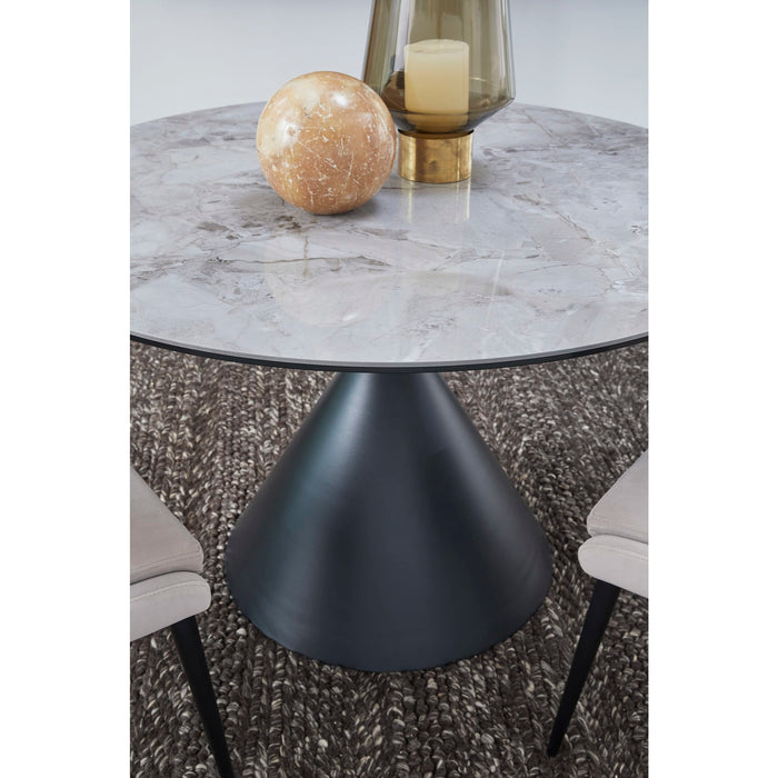 Modus Winston Stone Top Metal Base Round Dining Table in GrigioImage 1