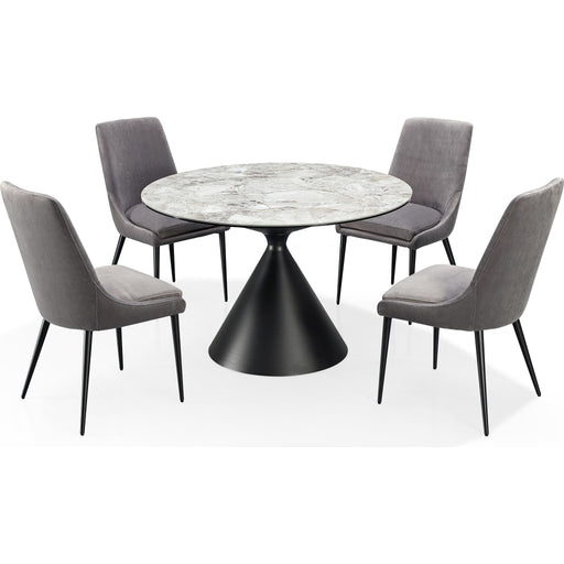 Modus Furniture Winston Stone Top Metal Base Round Dining Table in Grigio 655450399770 FMNY60 Image 6