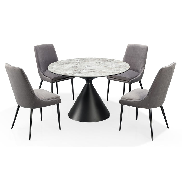 Modus Winston Stone Top Metal Base Round Dining Table in GrigioImage 6