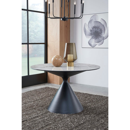 Modus Winston Stone Top Metal Base Round Dining Table in Grigio Main Image