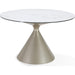 Modus Furniture Winston Stone Top Metal Base Round Dining Table in Oat Milk and Champagne 655450370113 FMKR60 Image 1