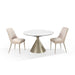 Modus Winston Stone Top Metal Base Round Dining Table in Oat Milk and ChampagneImage 2