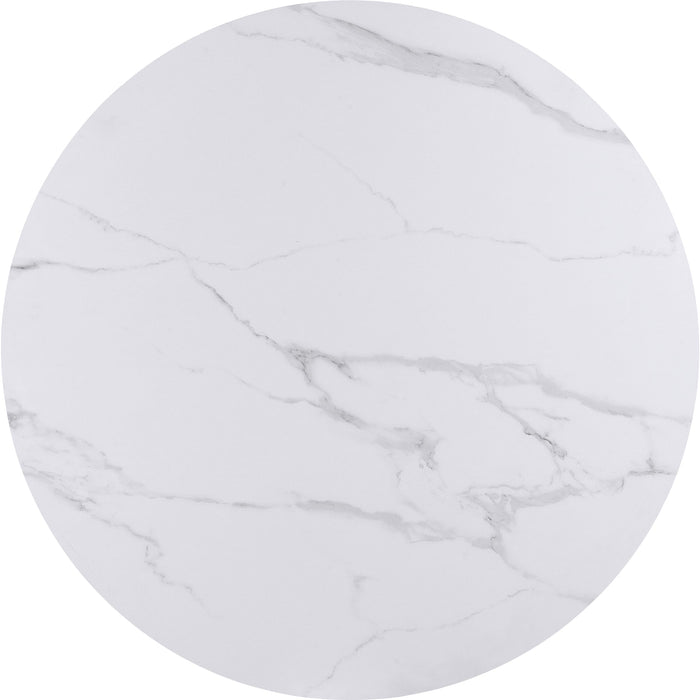 Modus Furniture Winston Stone Top Metal Base Round Dining Table in Oat Milk and Champagne 655450370113 FMKR60 Image 4
