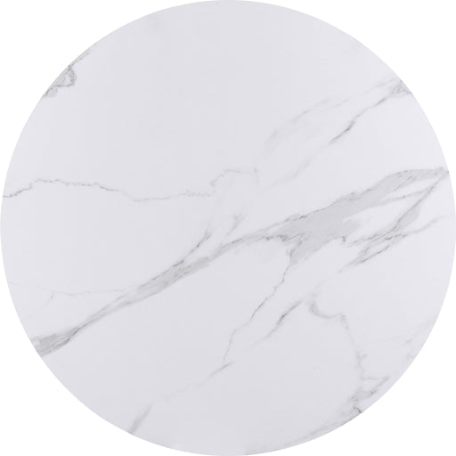 Modus Furniture Winston Stone Top Metal Base Round Dining Table in Oat Milk and Champagne 655450370113 FMKR60 Image 6