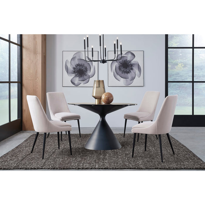 Modus Winston Upholstered Metal Leg Dining Chair in Ash Grey and Black Image 1