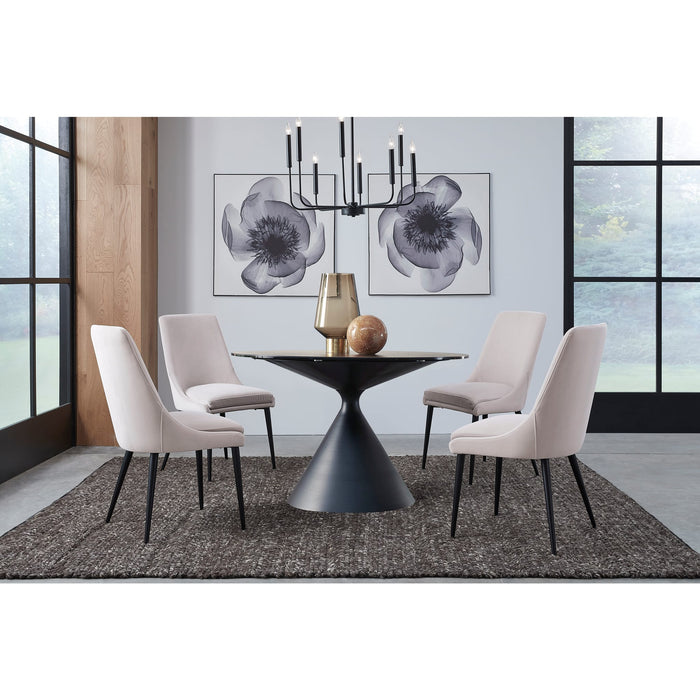 Modus Furniture Winston Upholstered Metal Leg Dining Chair in Ash Grey and Black 655450330957 FMBF63 Image 1