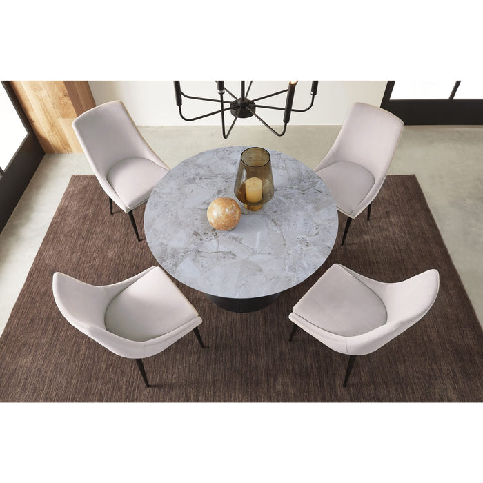 Modus Furniture Winston Upholstered Metal Leg Dining Chair in Ash Grey and Black 655450330957 FMBF63 Image 2