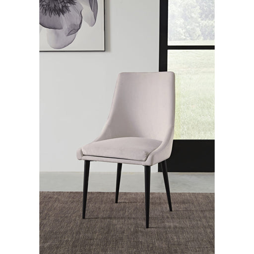 Modus Furniture Winston Upholstered Metal Leg Dining Chair in Ash Grey and Black 655450330957 FMBF63 Main Image