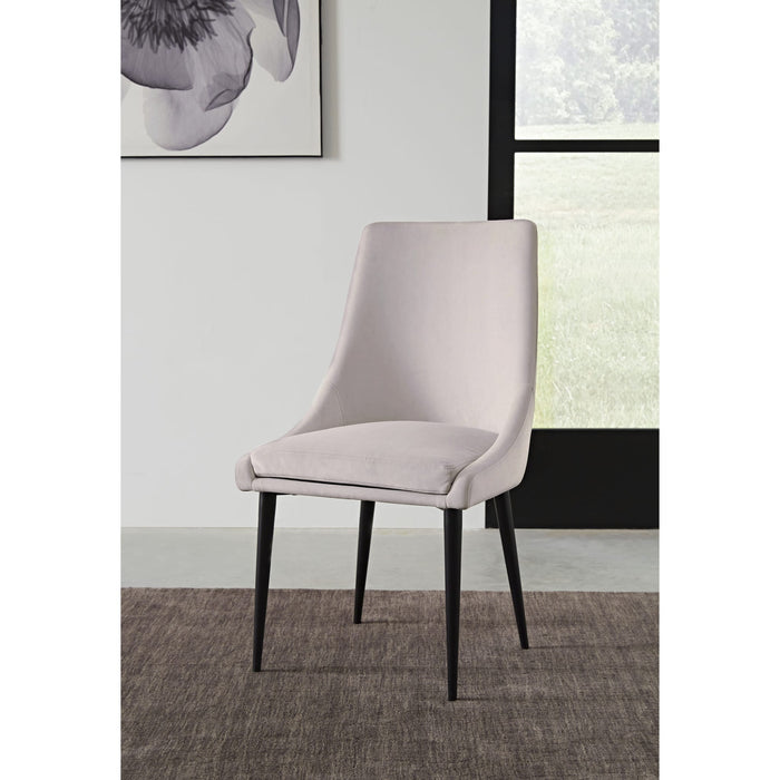 Modus Furniture Winston Upholstered Metal Leg Dining Chair in Ash Grey and Black 655450330957 FMBF63 Main Image