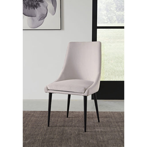 Modus Winston Upholstered Metal Leg Dining Chair in Ash Grey and Black Main Image