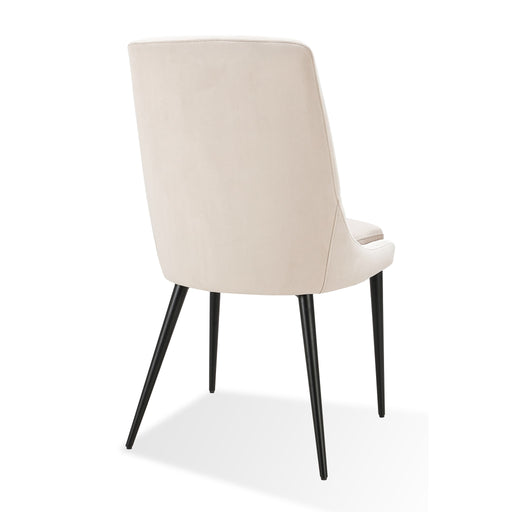 Modus Winston Upholstered Metal Leg Dining Chair in Cream and Black Image 1