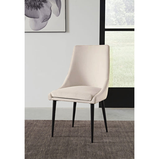Modus Winston Upholstered Metal Leg Dining Chair in Cream and Black Main Image