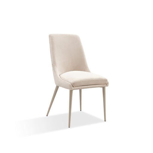 Modus Winston Upholstered Metal Leg Dining Chair in Cream and ChampagneMain Image