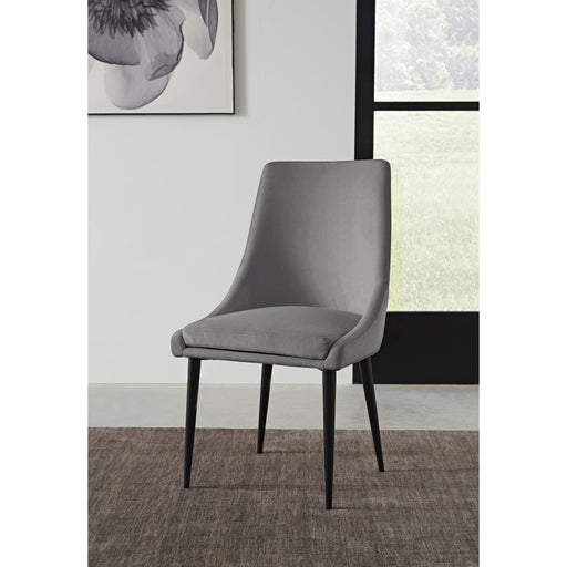 Modus Winston Upholstered Metal Leg Dining Chair in Goose and Black Main Image