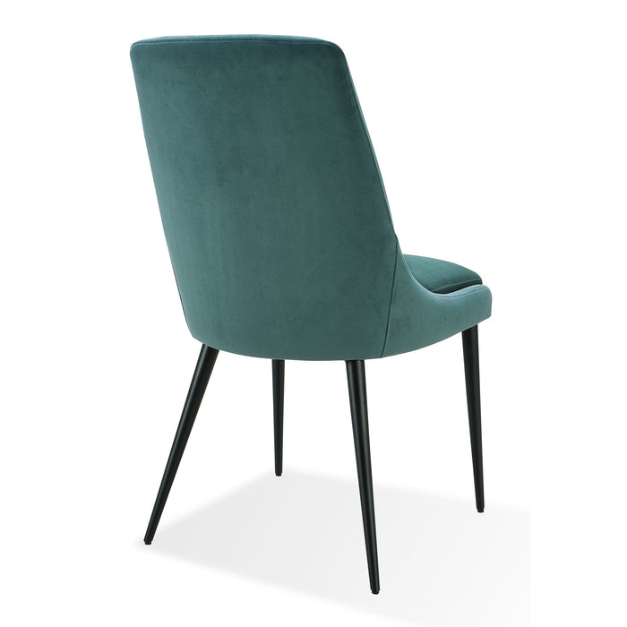 Modus Winston Upholstered Metal Leg Dining Chair in Smoked Green and Black Image 2