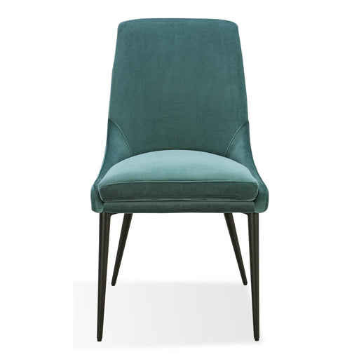 Modus Winston Upholstered Metal Leg Dining Chair in Smoked Green and BlackMain Image