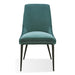 Modus Winston Upholstered Metal Leg Dining Chair in Smoked Green and Black Main Image
