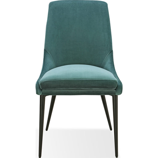 Modus Furniture Winston Upholstered Metal Leg Dining Chair in Smoked Green and Black 655450411762 FMBF63G Main Image