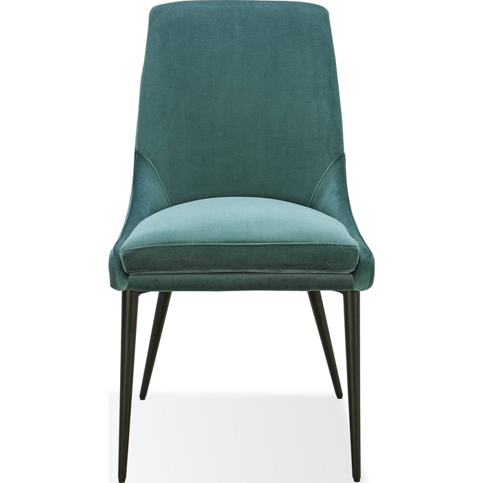 Modus Furniture Winston Upholstered Metal Leg Dining Chair in Smoked Green and Black 655450411762 FMBF63G Main Image