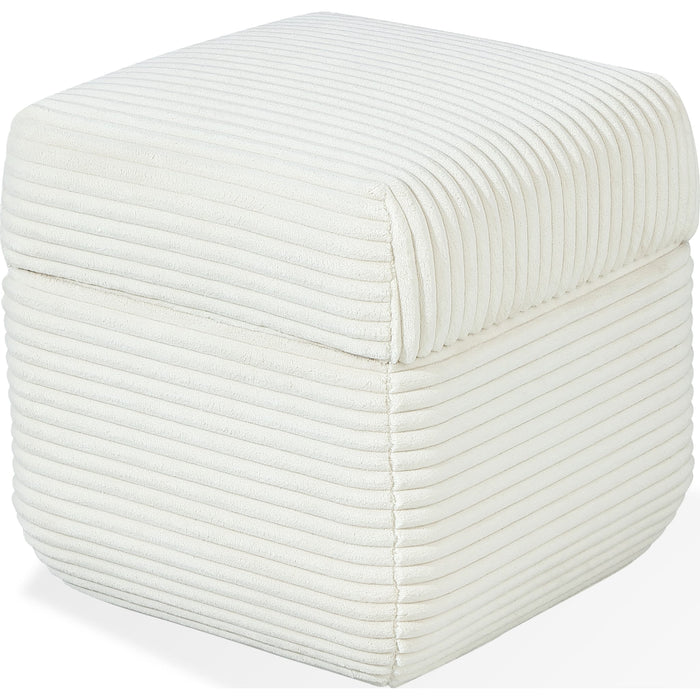 Modus Furniture Wisteria Upholstered Storage Ottoman in Frosty Corduroy 655450464638 RYVM88 Image 1