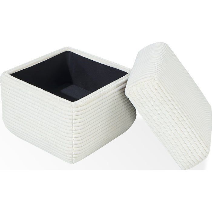 Modus Furniture Wisteria Upholstered Storage Ottoman in Frosty Corduroy 655450464638 RYVM88 Image 2