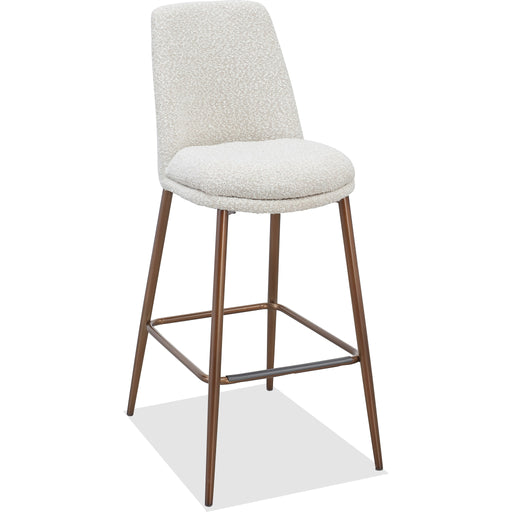 Modus Furniture Wyatt Upholstered Bar Stool in Ricotta Boucle and Bronze Metal 655450458958 PWTA75FMY Image 1