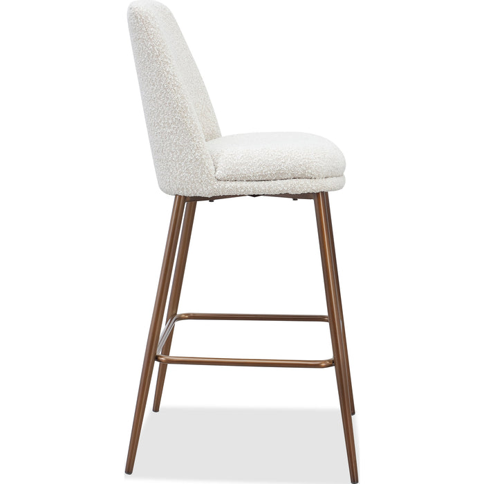 Modus Furniture Wyatt Upholstered Bar Stool in Ricotta Boucle and Bronze Metal 655450458958 PWTA75FMY Image 2