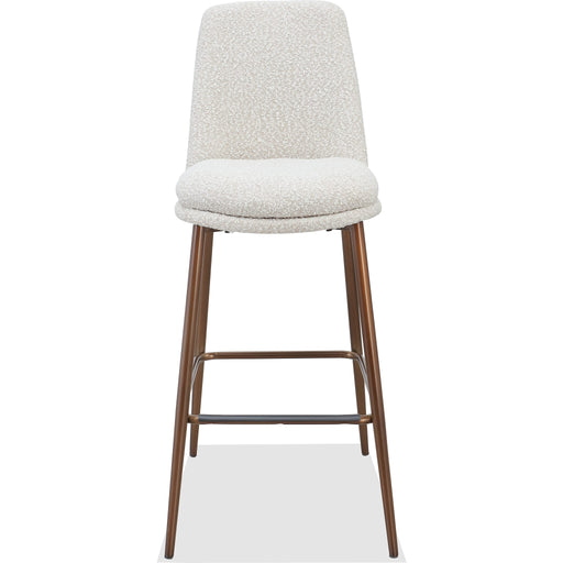 Modus Furniture Wyatt Upholstered Bar Stool in Ricotta Boucle and Bronze Metal 655450458958 PWTA75FMY Main Image
