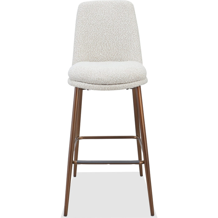 Modus Furniture Wyatt Upholstered Bar Stool in Ricotta Boucle and Bronze Metal 655450458958 PWTA75FMY Main Image