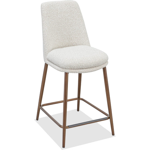 Modus Furniture Wyatt Upholstered Counter Stool in Ricotta Boucle and Bronze Metal 655450458941 PWTA69FMY Image 1