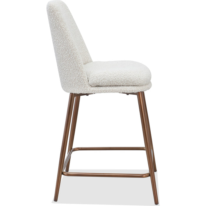 Modus Furniture Wyatt Upholstered Counter Stool in Ricotta Boucle and Bronze Metal 655450458941 PWTA69FMY Image 2