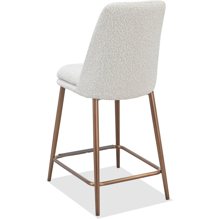 Modus Furniture Wyatt Upholstered Counter Stool in Ricotta Boucle and Bronze Metal 655450458941 PWTA69FMY Image 3