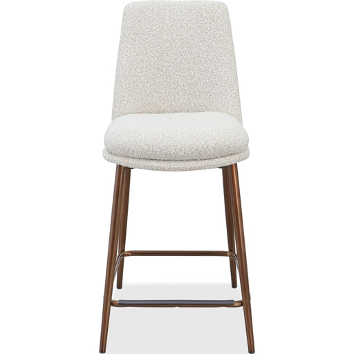 Modus Furniture Wyatt Upholstered Counter Stool in Ricotta Boucle and Bronze Metal 655450458941 PWTA69FMY Main Image