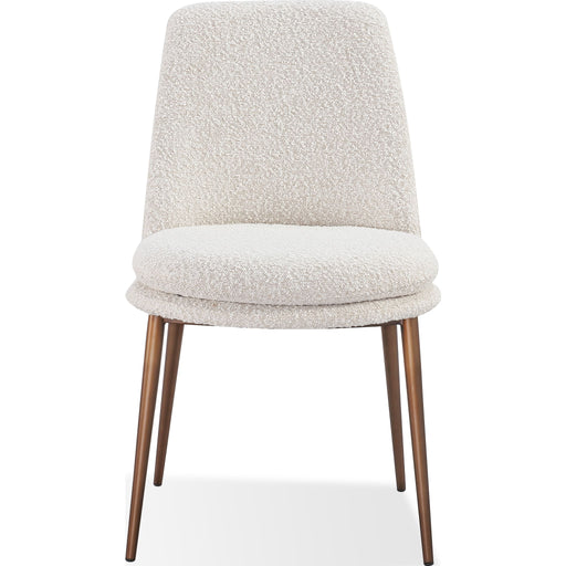 Modus Furniture Wyatt Upholstered Dining Chair in Ricotta Boucle and Bronze Metal 655450423468 PWTA63FMY Image 1