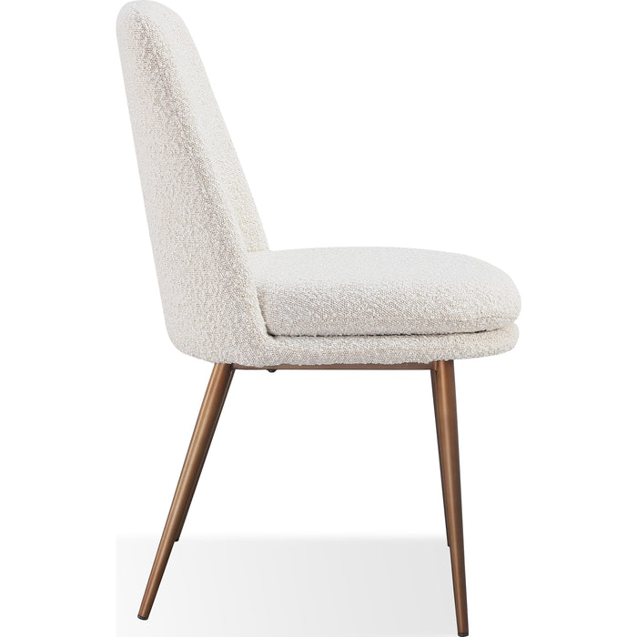 Modus Furniture Wyatt Upholstered Dining Chair in Ricotta Boucle and Bronze Metal 655450423468 PWTA63FMY Image 2