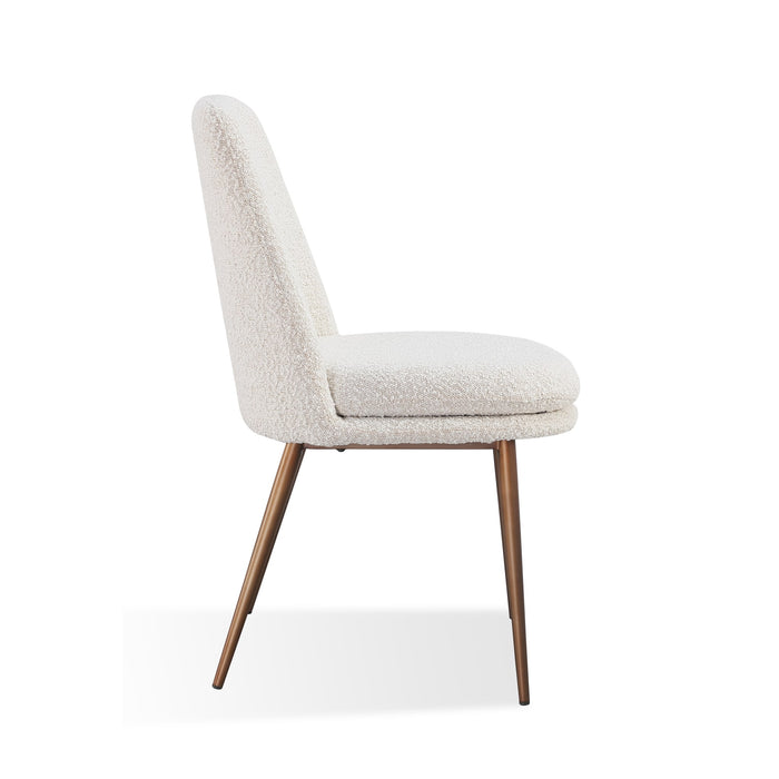 Modus Wyatt Upholstered Dining Chair in Ricotta Boucle and Bronze MetalImage 2