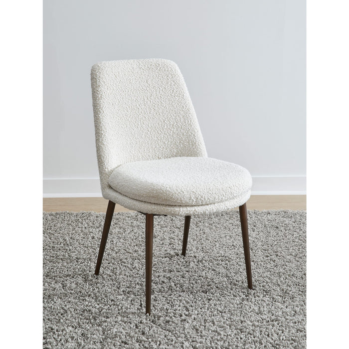Modus Furniture Wyatt Upholstered Dining Chair in Ricotta Boucle and Bronze Metal 655450423468 PWTA63FMY Main Image