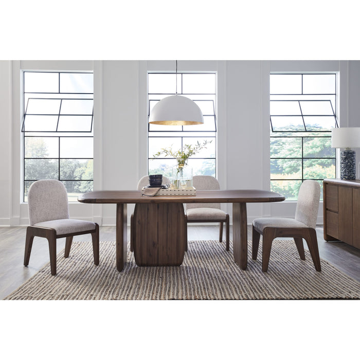 Modus Furniture Xolani Rectangular Acacia Wood Pedestal Table in Impala 655450481680 TTXU60 Image 10