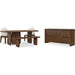 Modus Furniture Xolani Rectangular Acacia Wood Pedestal Table in Impala 655450481680 TTXU60 Image 11