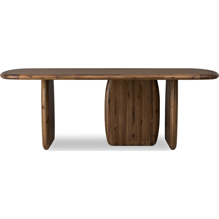 Modus Furniture Xolani Rectangular Acacia Wood Pedestal Table in Impala 655450481680 TTXU60 Image 2