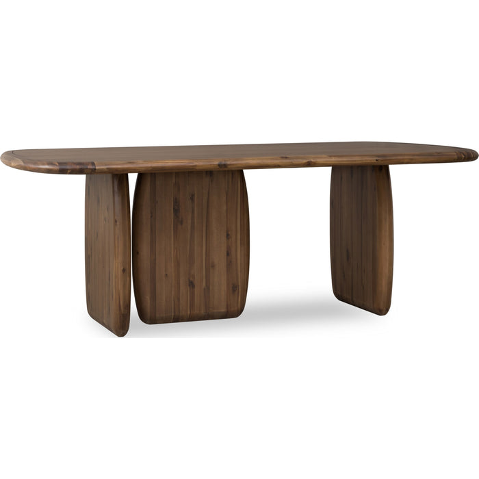 Modus Furniture Xolani Rectangular Acacia Wood Pedestal Table in Impala 655450481680 TTXU60 Image 3
