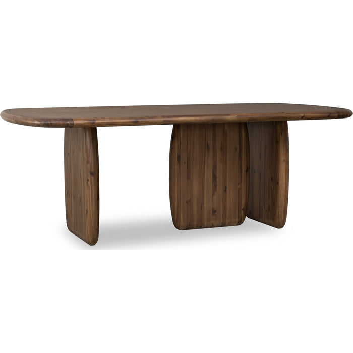 Modus Furniture Xolani Rectangular Acacia Wood Pedestal Table in Impala 655450481680 TTXU60 Image 4